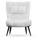 Kit 2 Poltronas Decorativas Sala de Estar com Almofada e Pés Palito Lord Sintético Branco - Ibiza