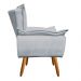 Kit 2 Poltronas Namoradeiras Pés Palito 2 Lugares Opla Suede Cinza - Ibiza
