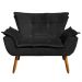 Kit 2 Poltronas Namoradeiras Pés Palito 2 Lugares Opla Suede Preto - Ibiza