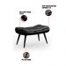 Kit 2 Puffs Decorativos Para Sala de Estar Pés Palito Lord Facto Preto - Ibiza