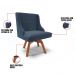Kit 4 Cadeiras Estofadas Base Giratória de Madeira Lia Suede Azul Marinho - Ibiza