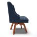 Kit 4 Cadeiras Estofadas Base Giratória de Madeira Lia Suede Azul Marinho - Ibiza