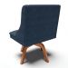 Kit 4 Cadeiras Estofadas Base Giratória de Madeira Lia Suede Azul Marinho - Ibiza