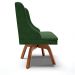 Kit 4 Cadeiras Estofadas Base Giratória de Madeira Lia Suede Verde - Ibiza