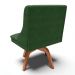 Kit 4 Cadeiras Estofadas Base Giratória de Madeira Lia Suede Verde - Ibiza