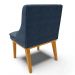 Kit 4 Cadeiras Estofadas para Sala de Jantar Base Fixa de Madeira Castanho Lia Suede Azul Marinho - Ibiza