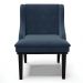 Kit 4 Cadeiras Estofadas para Sala de Jantar Base Fixa de Madeira Preto Lia Suede Azul Marinho - Ibiza