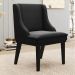 Kit 4 Cadeiras Estofadas para Sala de Jantar Base Fixa de Madeira Preto Lia Suede Preto - Ibiza