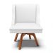 Kit 4 Cadeiras Estofadas para Sala de Jantar Base Giratória de Madeira Lia Sintético Branco - Ibiza