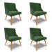 Kit 4 Cadeiras Estofadas para Sala de Jantar Pés Palito Lia Suede Verde - Ibiza