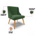 Kit 4 Cadeiras Estofadas para Sala de Jantar Pés Palito Lia Suede Verde - Ibiza