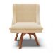 Kit 6 Cadeiras Estofadas Base Giratória de Madeira Lia Suede Bege - Ibiza