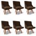 Kit 6 Cadeiras Estofadas Giratória para Sala de Jantar Lia Suede Marrom - Ibiza