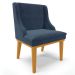 Kit 6 Cadeiras Estofadas para Sala de Jantar Base Fixa de Madeira Castanho Lia Suede Azul Marinho - Ibiza