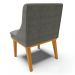 Kit 6 Cadeiras Estofadas para Sala de Jantar Base Fixa de Madeira Castanho Lia Suede Grafite - Ibiza