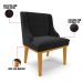 Kit 6 Cadeiras Estofadas para Sala de Jantar Base Fixa de Madeira Castanho Lia Suede Preto - Ibiza