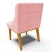 Kit 6 Cadeiras Estofadas para Sala de Jantar Base Fixa de Madeira Castanho Lia Suede Rosa bebê - Ibiza