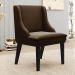 Kit 6 Cadeiras Estofadas para Sala de Jantar Base Fixa de Madeira Preto Lia Suede Marrom - Ibiza