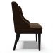 Kit 6 Cadeiras Estofadas para Sala de Jantar Base Fixa de Madeira Preto Lia Suede Marrom - Ibiza