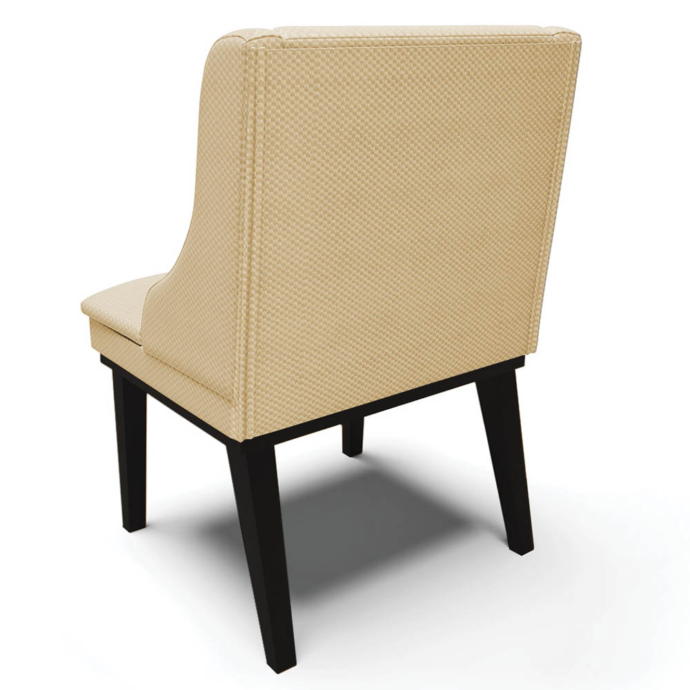 Kit 6 Cadeiras Estofadas para Sala de Jantar Base Fixa de Madeira Preto Lia Veludo Luxo Off White - Ibiza