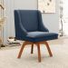 Kit 8 Cadeiras Estofadas Giratória para Sala de Jantar Lia Suede Azul Marinho - Ibiza