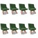 Kit 8 Cadeiras Estofadas Giratória para Sala de Jantar Lia Suede Verde - Ibiza