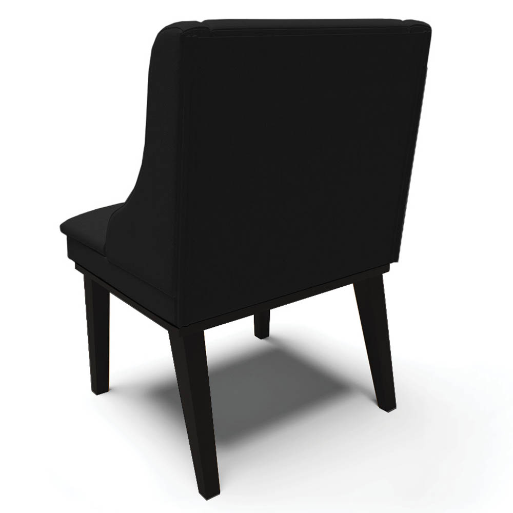Kit 8 Cadeiras Estofadas para Sala de Jantar Base Fixa de Madeira Preto Lia Linho Preto - Ibiza