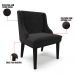 Kit 8 Cadeiras Estofadas para Sala de Jantar Base Fixa de Madeira Preto Lia Suede Preto - Ibiza