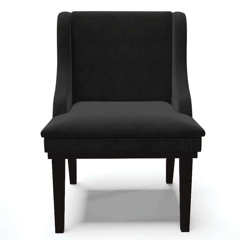 Kit 8 Cadeiras Estofadas para Sala de Jantar Base Fixa de Madeira Preto Lia Suede Preto - Ibiza