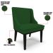 Kit 8 Cadeiras Estofadas para Sala de Jantar Base Fixa de Madeira Preto Lia Veludo Luxo Verde - Ibiza