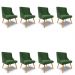 Kit 8 Cadeiras Estofadas para Sala de Jantar Pés Palito Lia Suede Verde - Ibiza