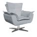 Kit Namoradeira 2 Lugares e 1 Poltrona Decorativa Giratória Cromada Opla Suede Cinza - Ibiza