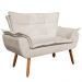 Kit Namoradeira 2 Lugares e 2 Poltronas Decorativas Pés Palito Opla Suede Bege - Ibiza