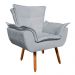 Kit Namoradeira 2 Lugares e 2 Poltronas Decorativas Pés Palito Opla Suede Cinza - Ibiza