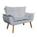 Kit Namoradeira 2 Lugares e 2 Poltronas Decorativas Pés Palito Opla Suede Cinza - Ibiza