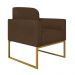 Kit Namoradeira e 1 Poltrona Decorativa Base Industrial Dourada Maressa S06 Suede Marrom - Ibiza