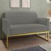Kit Namoradeira e 1 Poltrona Decorativa Base Industrial Dourada Maressa S08 Suede Grafite - Ibiza
