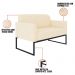 Kit Namoradeira e 1 Poltrona Decorativa Base Industrial Preta Maressa S03 Suede Bege - Ibiza