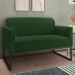 Kit Namoradeira e 1 Poltrona Decorativa Base Industrial Preta Maressa S23 Suede Verde - Ibiza