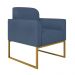 Kit Namoradeira e 2 Poltronas Decorativas Base Industrial Dourada Maressa S04 Suede Azul Marinho - Ibiza