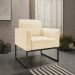 Kit Namoradeira e 2 Poltronas Decorativas Base Industrial Preta Maressa S03 Suede Bege - Ibiza