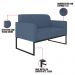 Kit Namoradeira e 2 Poltronas Decorativas Base Industrial Preta Maressa S04 Suede Azul Marinho - Ibiza