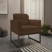 Kit Namoradeira e 2 Poltronas Decorativas Base Industrial Preta Maressa S06 Suede Marrom - Ibiza