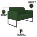 Kit Namoradeira e 2 Poltronas Decorativas Base Industrial Preta Maressa S23 Suede Verde - Ibiza