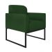 Kit Namoradeira e 2 Poltronas Decorativas Base Industrial Preta Maressa S23 Suede Verde - Ibiza