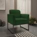Kit Namoradeira e 2 Poltronas Decorativas Base Industrial Preta Maressa S23 Suede Verde - Ibiza