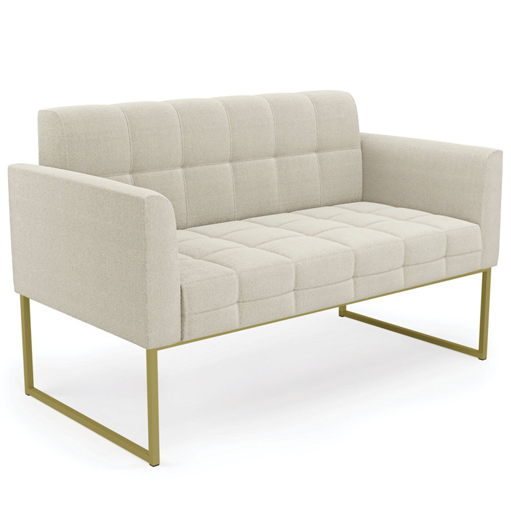 Namoradeira e 2 Poltronas Industrial Dourado Ana Bouclé Bege - Ibiza