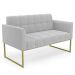 Namoradeira e 2 Poltronas Industrial Dourado Ana Bouclé Cinza - Ibiza