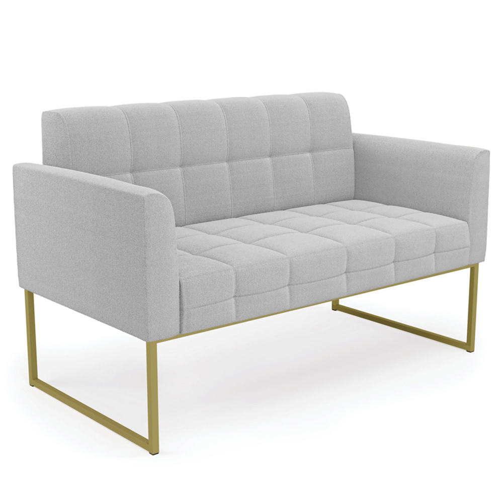 Namoradeira e 2 Poltronas Industrial Dourado Ana Bouclé Cinza - Ibiza
