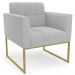 Namoradeira e 2 Poltronas Industrial Dourado Ana Bouclé Cinza - Ibiza